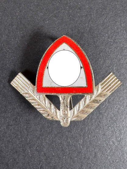Photo 1 of Third Reich RAD Officer's Enamel Cap Badge - collectible militaria item