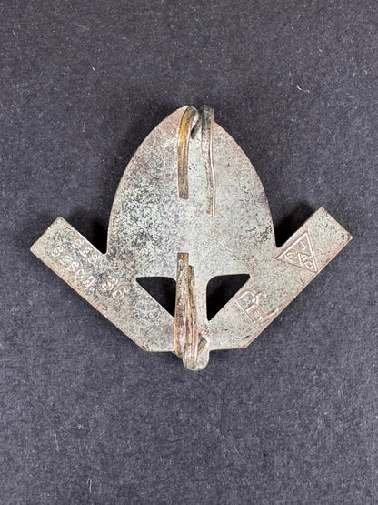 Photo 3 of Third Reich RAD Officer's Enamel Cap Badge - collectible militaria item