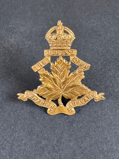 Photo 1 of WW1 Canadian Army The Queen's Own Canadian Hussars Cap Badge - collectible militaria item
