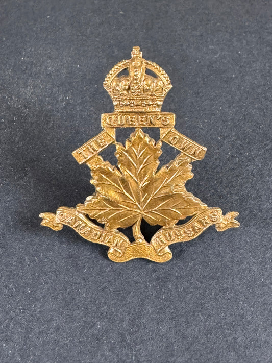 Photo 1 of WW1 Canadian Army The Queen's Own Canadian Hussars Cap Badge - collectible militaria item