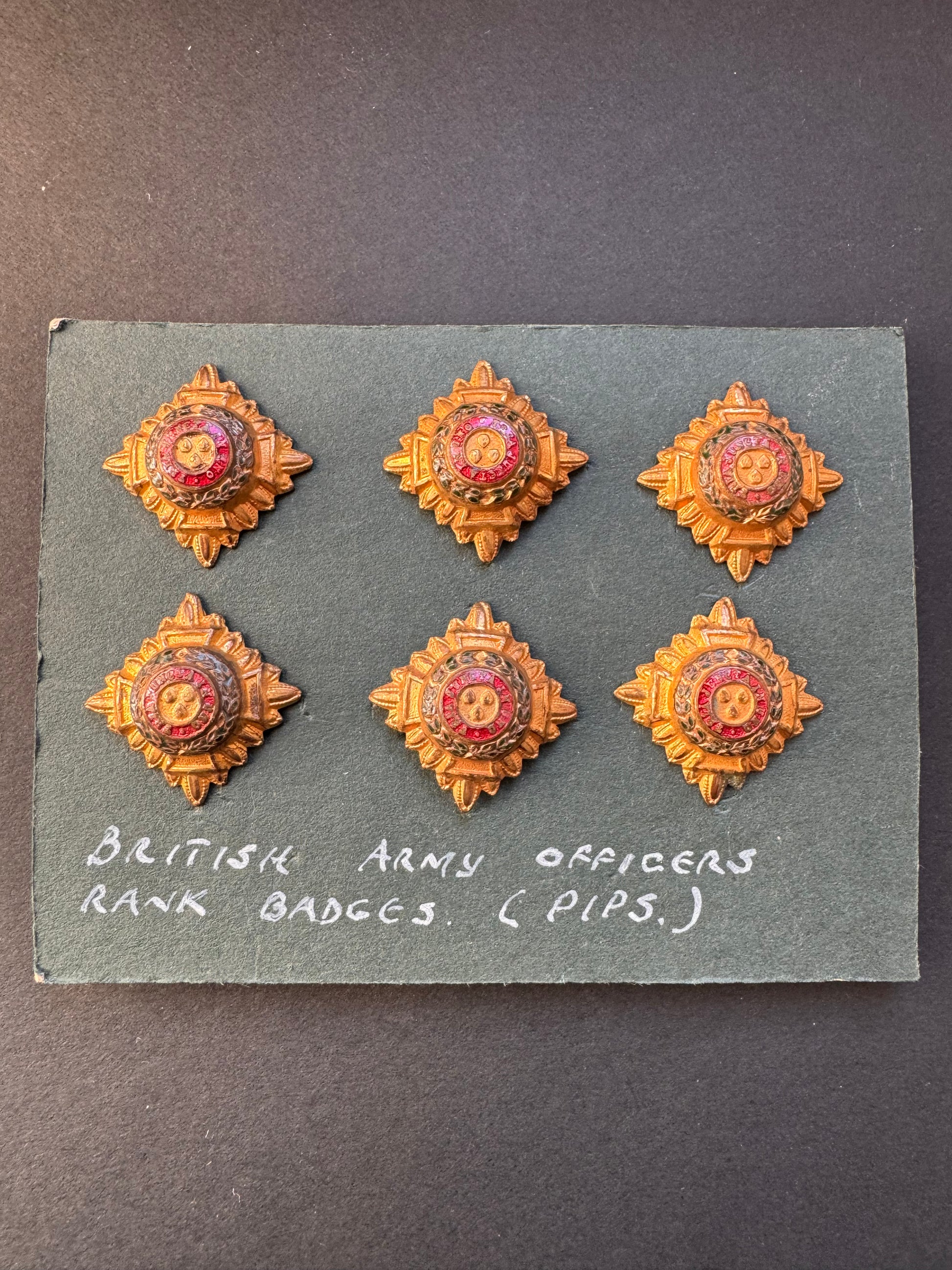Photo 1 of WW2 British Army Captain Uniform Shoulder Board Rank Star Badges - collectible militaria item