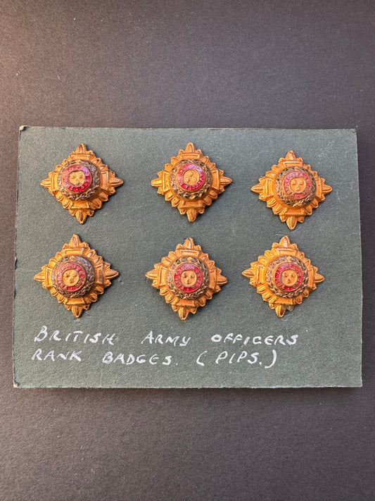 Photo 1 of WW2 British Army Captain Uniform Shoulder Board Rank Star Badges - collectible militaria item