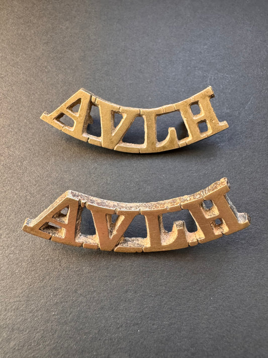 Photo 1 of WW2 British India Army Assam Valley Light Horse Shoulder Titles - collectible militaria item