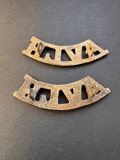 Photo 2 of WW2 British India Army Assam Valley Light Horse Shoulder Titles - collectible militaria item