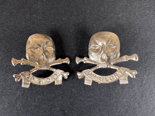 Photo 1 of WW2 British Army 17th / 21st Lancers Uniform Collar Badges - collectible militaria item