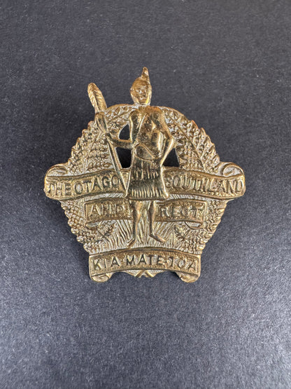 Photo 1 of WW1 New Zealand Army The Otago and Southland Regiment Cap Badge ANZAC NZEF - collectible militaria item