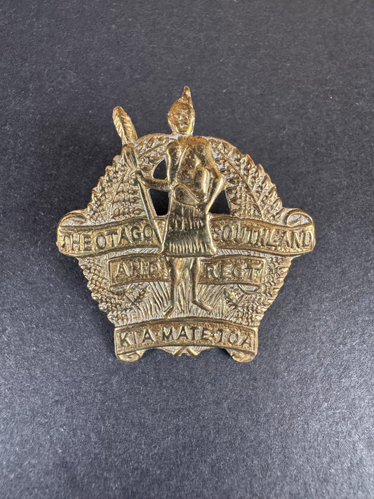 Photo 1 of WW1 New Zealand Army The Otago and Southland Regiment Cap Badge ANZAC NZEF - collectible militaria item