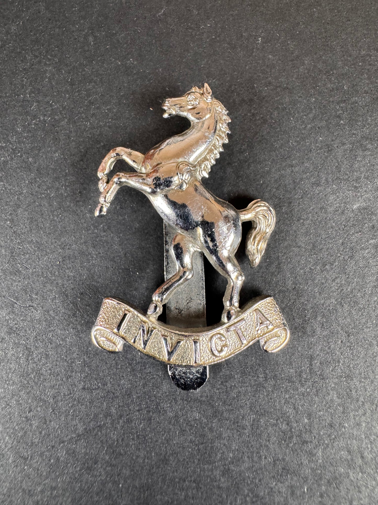 WW1 British Army West Kent Yeomanry Cyclists Plated Cap Badge