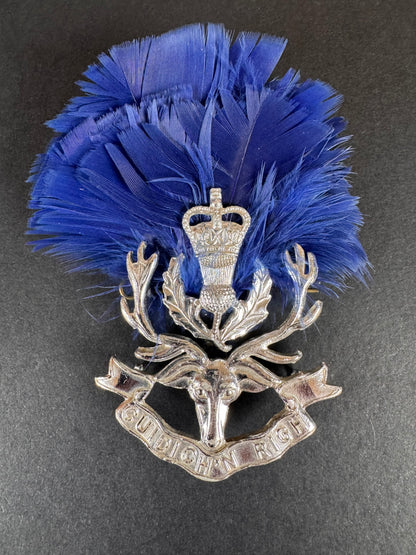Photo 1 of After WW2 British Army Queens Own Highlanders Anodised Cap Badge - collectible militaria item