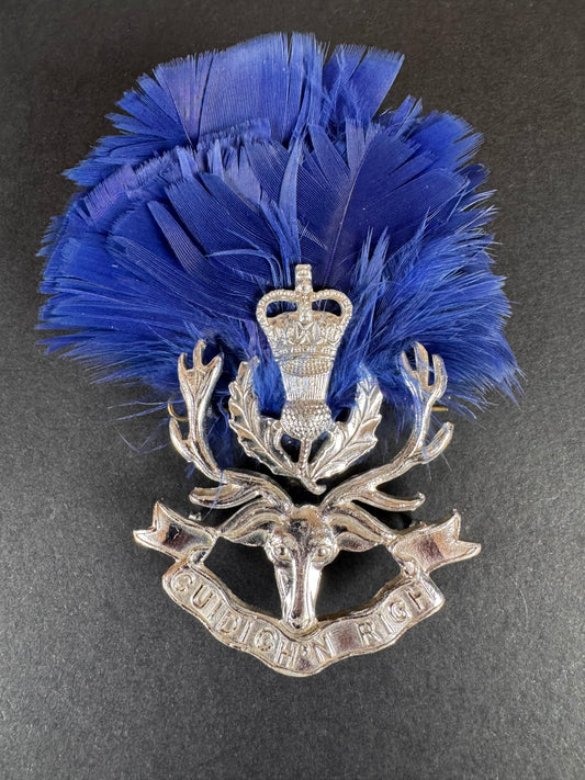 After WW2 British Army Queens Own Highlanders Anodised Cap Badge