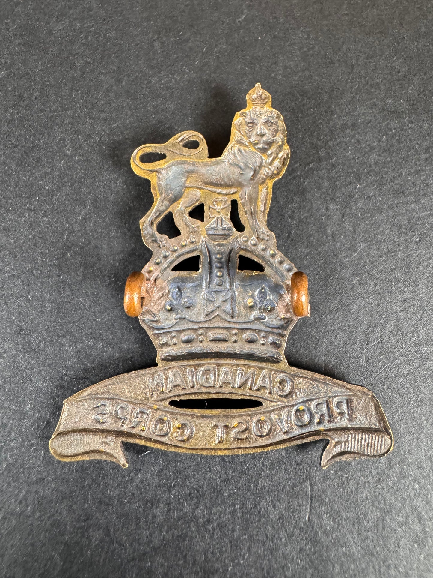 Photo 2 of WW2 Canadian Provost Corps Cap Badge - collectible militaria item
