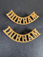 Photo 1 of WW1 British Army Durham Light Infantry Uniform Shoulder Titles - collectible militaria item