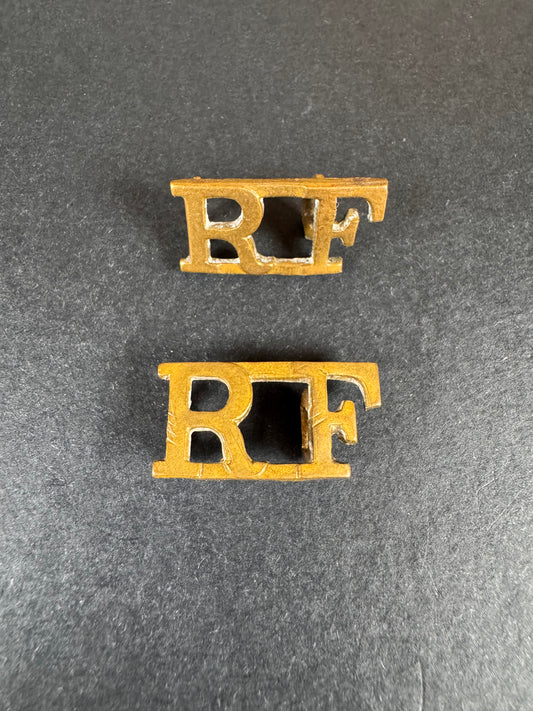 Photo 1 of WW1 British Army Royal Fusiliers Uniform Shoulder Titles - collectible militaria item