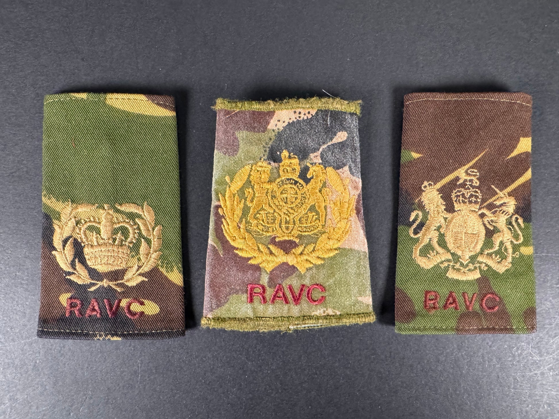 Photo 1 of After WW2 British Royal Army Veterinary Corps Officer's Uniform Rank Slides - collectible militaria item