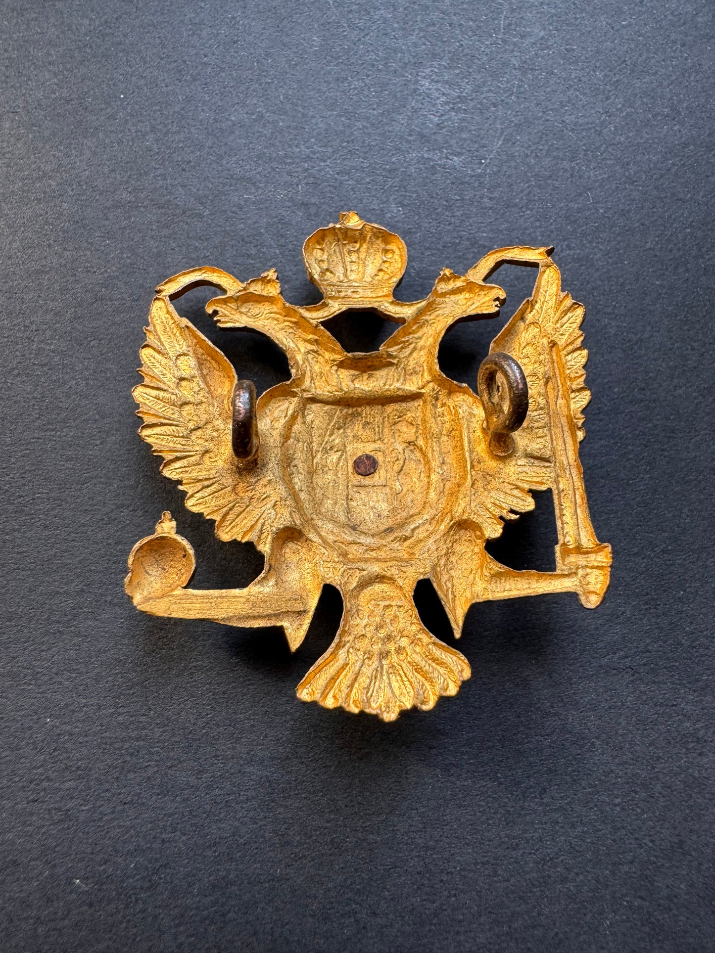 Photo 2 of WW1 Imperial Austrian Officer's Gilt Cap Badge FJI - collectible militaria item
