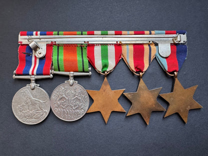 Photo 5 of WW2 British Africa & Italy Star Medal Bar Group with Oakleaf for Bravery - collectible militaria item