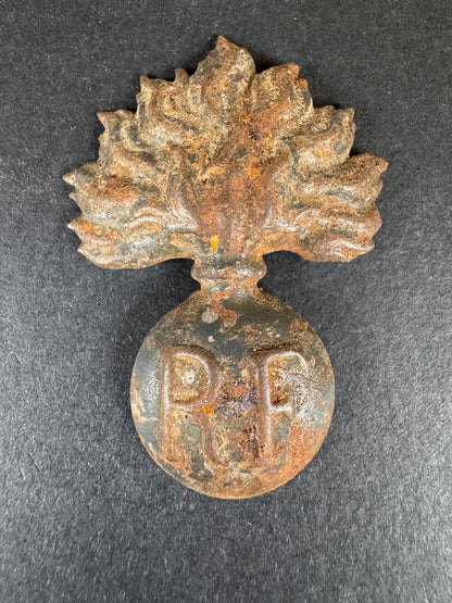 Photo 1 of WW1 French Army Fusiliers Adrian Helmet Badge RF - collectible militaria item