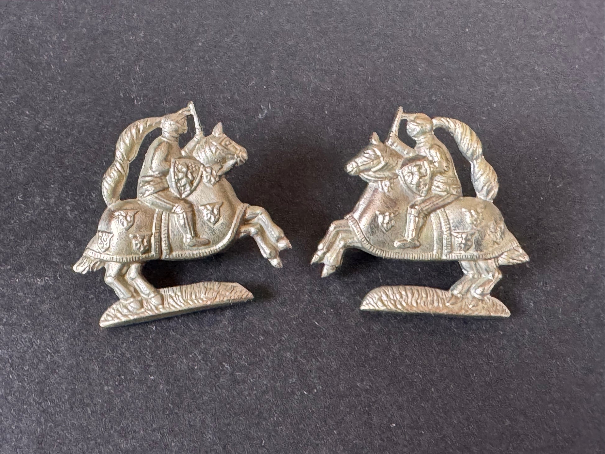 Photo 1 of WW2 British Army Fife & Forfar Yeomanry Cavalry Uniform Collar Badges - collectible militaria item