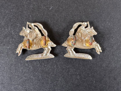 Photo 2 of WW2 British Army Fife & Forfar Yeomanry Cavalry Uniform Collar Badges - collectible militaria item