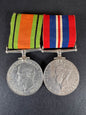 Photo 1 of WW2 British Defence Medal & 1939-45 Medal Mounted Pair - collectible militaria item