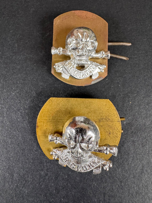 Photo 1 of After WW2 British Army 17th / 21st Lancers Uniform Collar Badges - collectible militaria item