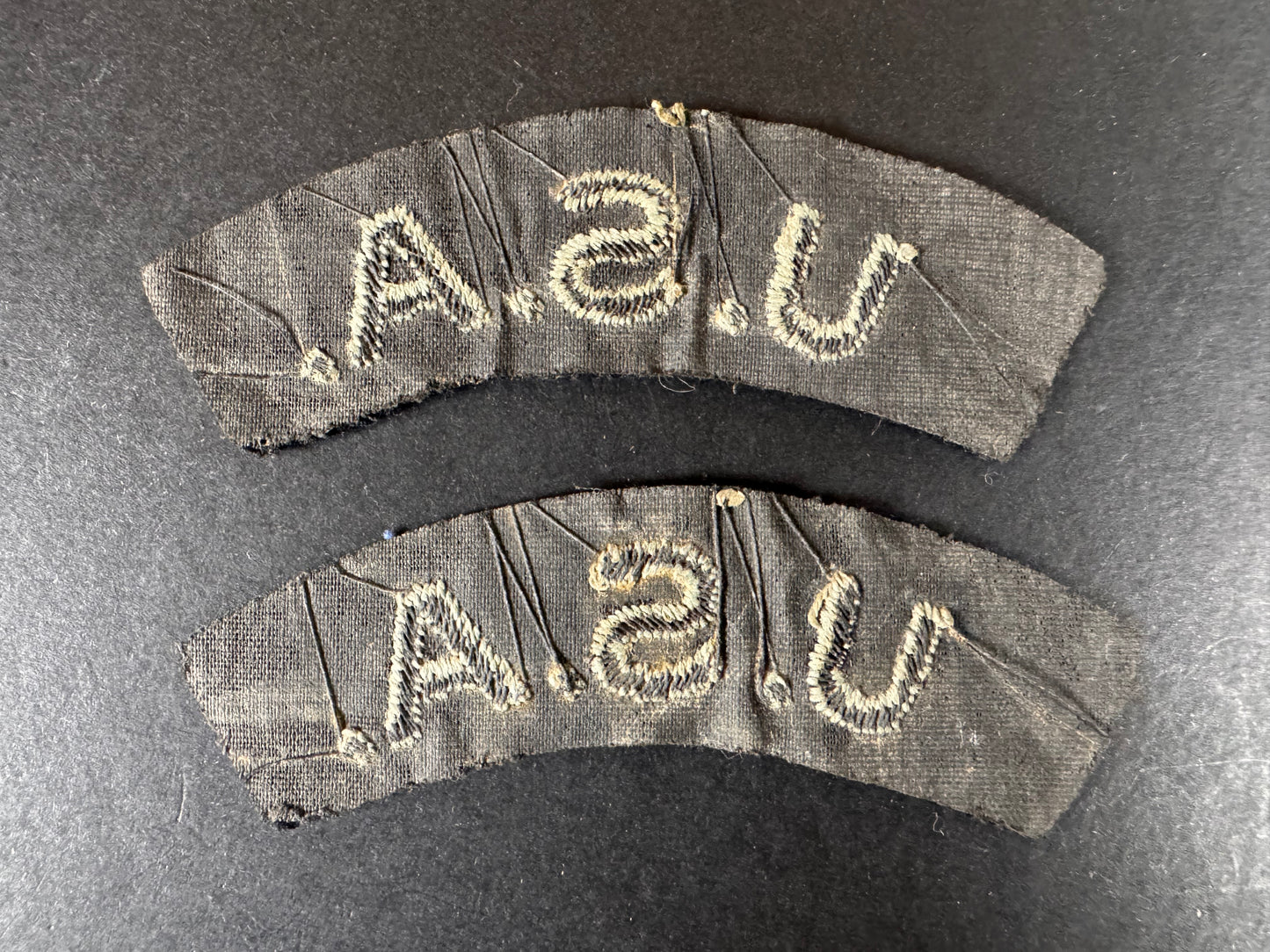 Photo 3 of WW2 British Royal Air Force U.S.A. Nationality Shoulder Titles - collectible militaria item