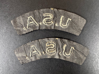 Photo 3 of WW2 British Royal Air Force U.S.A. Nationality Shoulder Titles - collectible militaria item