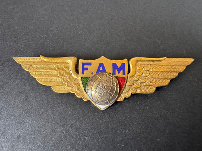 Photo 1 of After WW2 Mexican Air Force FAM Navigator Wing Badge - collectible militaria item