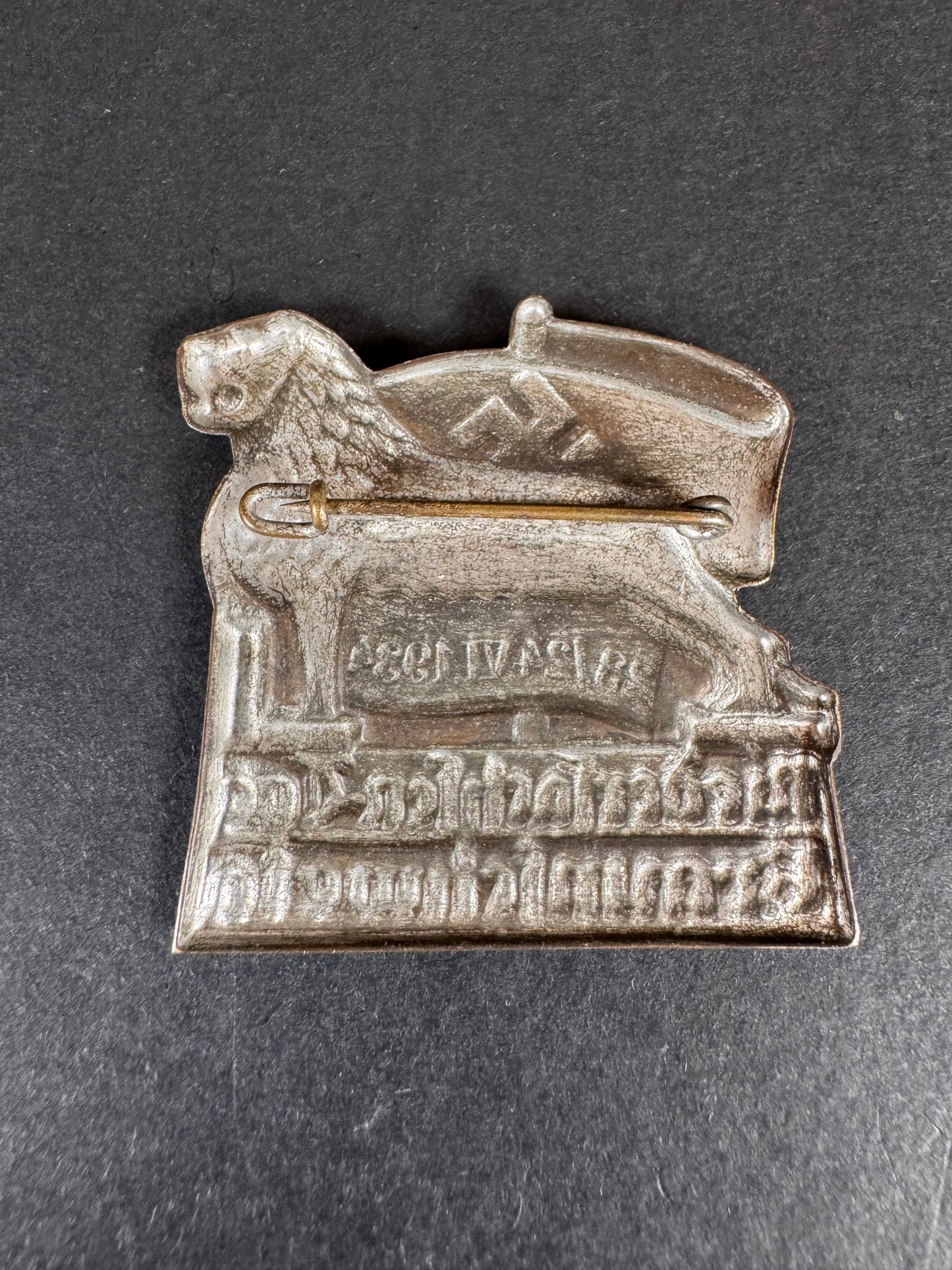 Photo 2 of Third Reich Niedersachsen Tag Braunschweig 1934 Tinnie Badge - collectible militaria item