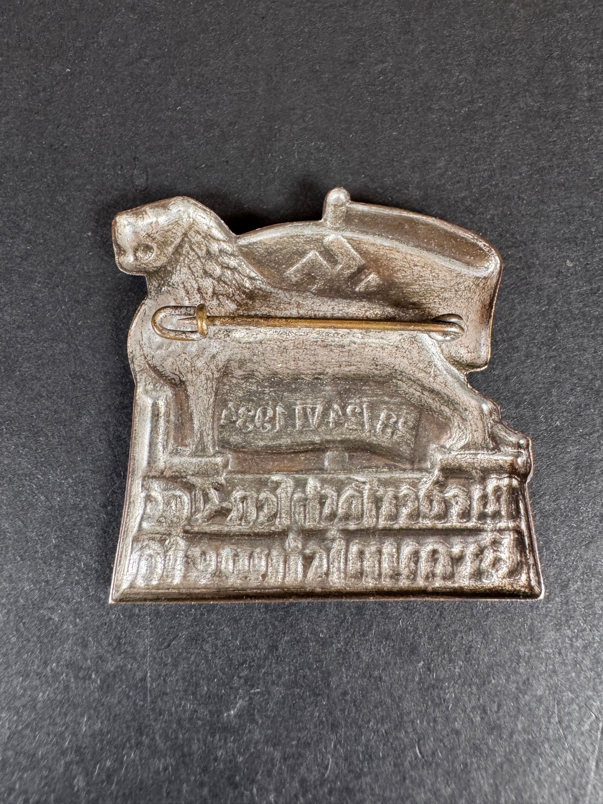 Photo 2 of Third Reich Niedersachsen Tag Braunschweig 1934 Tinnie Badge - collectible militaria item