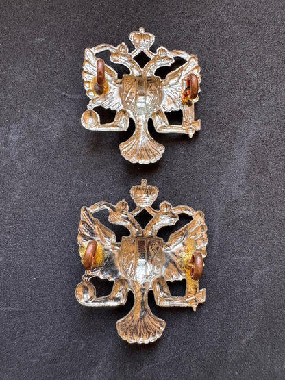 Photo 2 of WW2 British Army 1st King's Dragoon Guards Uniform Collar Badges - collectible militaria item