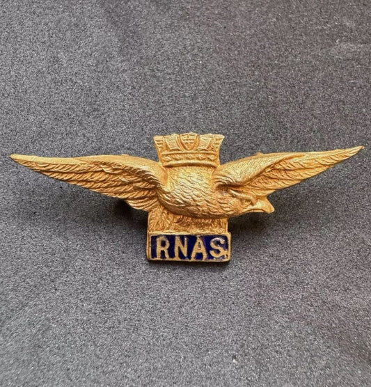 Photo 1 of WW1 British Royal Navy Air Service Sweetheart Lapel Badge Eagle RNAS - collectible militaria item