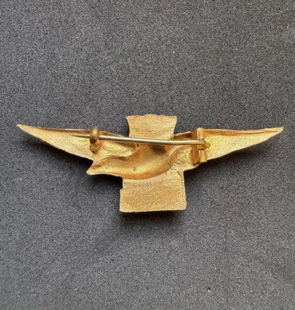 Photo 2 of WW1 British Royal Navy Air Service Sweetheart Lapel Badge Eagle RNAS - collectible militaria item