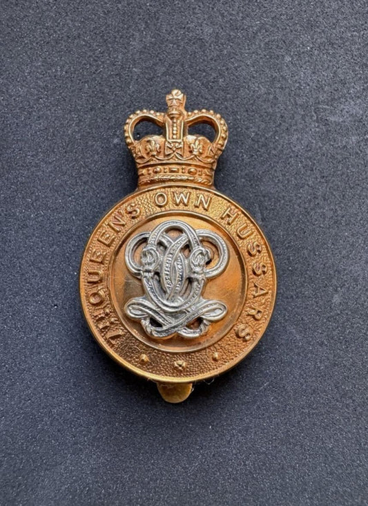 Photo 1 of After WW2 British Army 7th Queen's Own Hussars Cap Badge - collectible militaria item