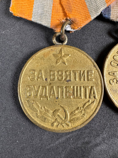 Photo 2 of WW2 Soviet Russian Capture of Budapest & Prague Campaign Medal Group - collectible militaria item