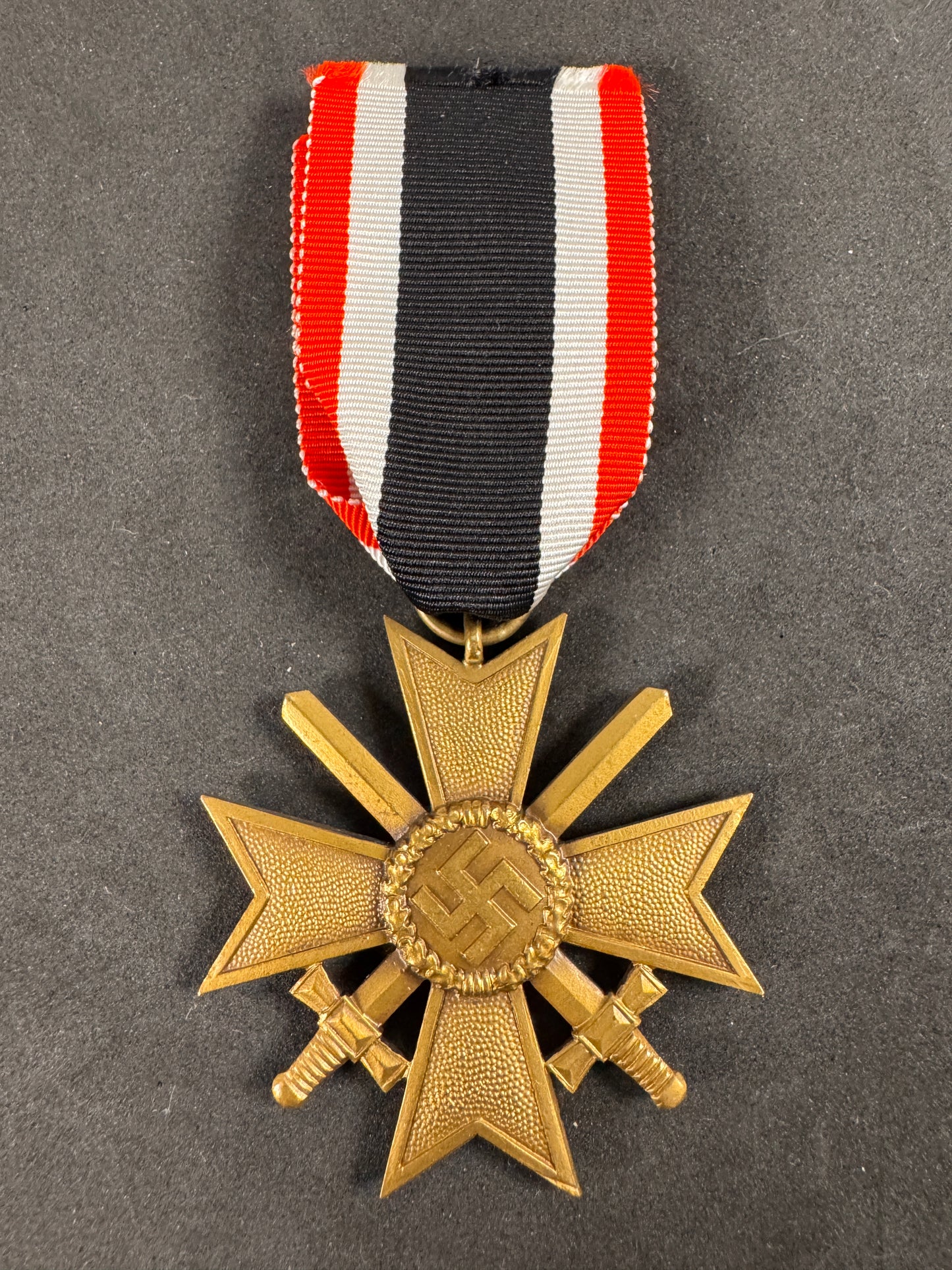 Photo 2 of WW2 German War Merit Cross with Swords 2nd Class Medal - Maker Marked "39" - collectible militaria item