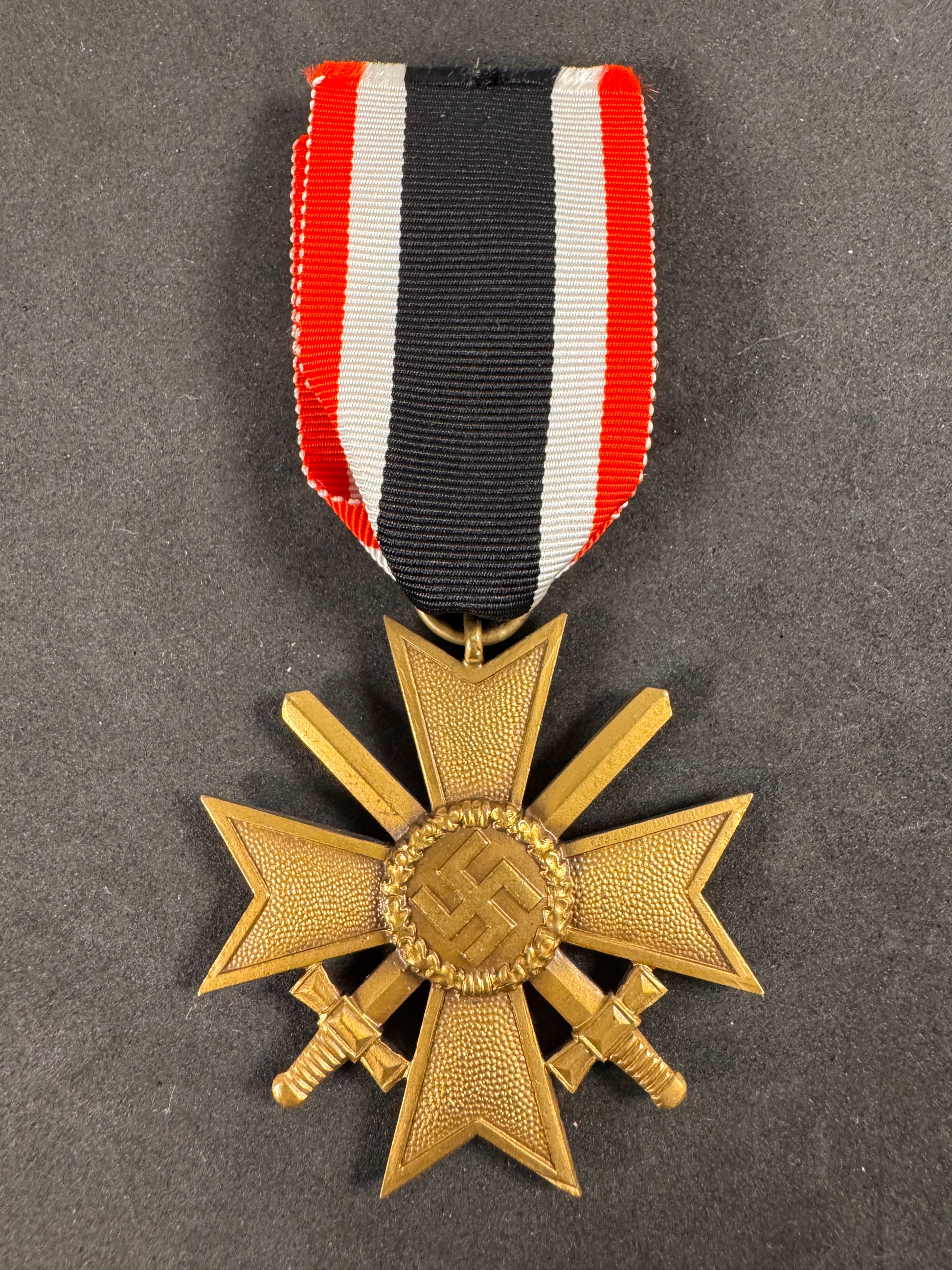Photo 2 of WW2 German War Merit Cross with Swords 2nd Class Medal - Maker Marked "39" - collectible militaria item
