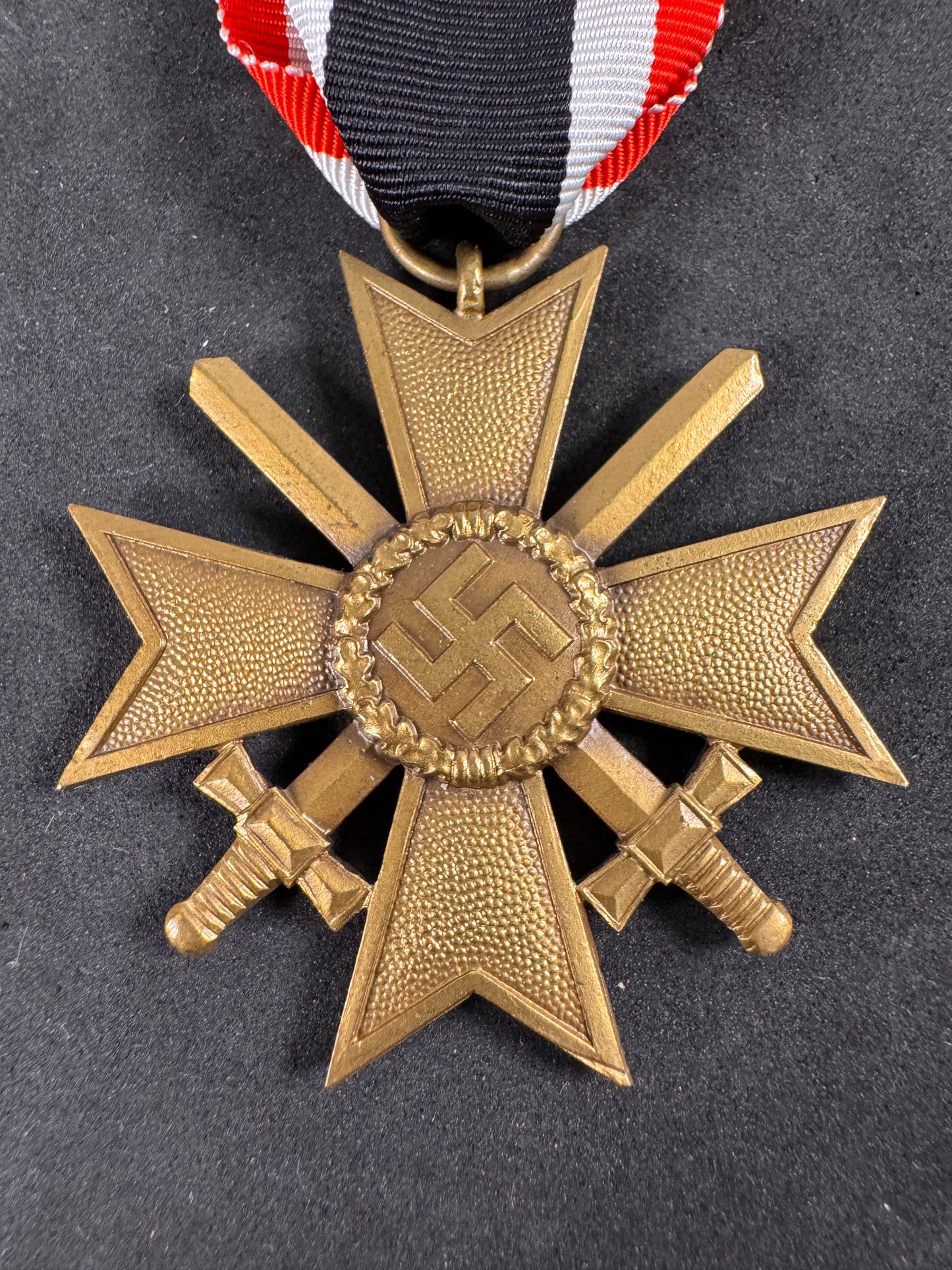 Photo 3 of WW2 German War Merit Cross with Swords 2nd Class Medal - Maker Marked "39" - collectible militaria item