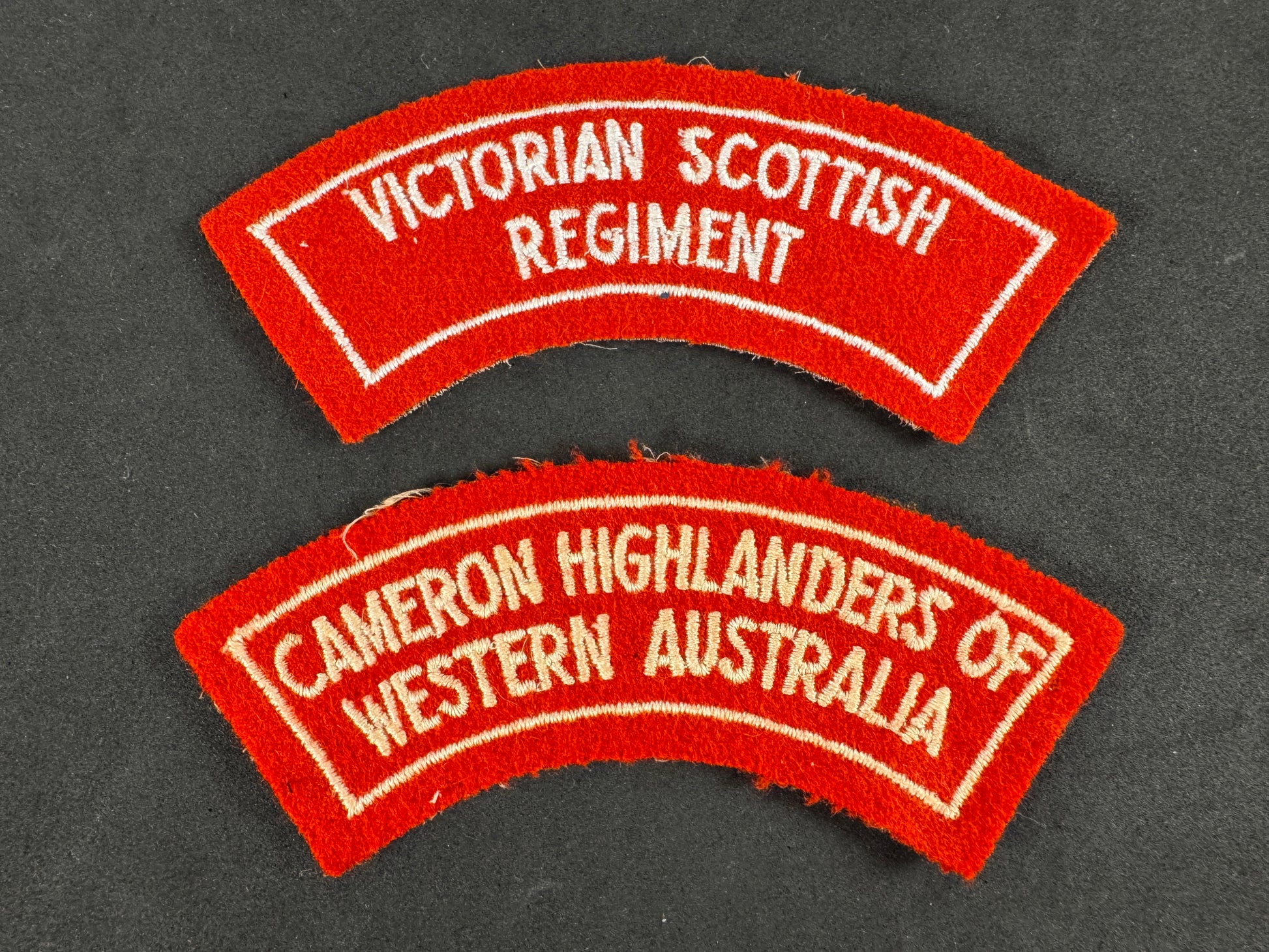 Photo 1 of Australian Army CMF Scottish Regimental Shoulder Titles - collectible militaria item