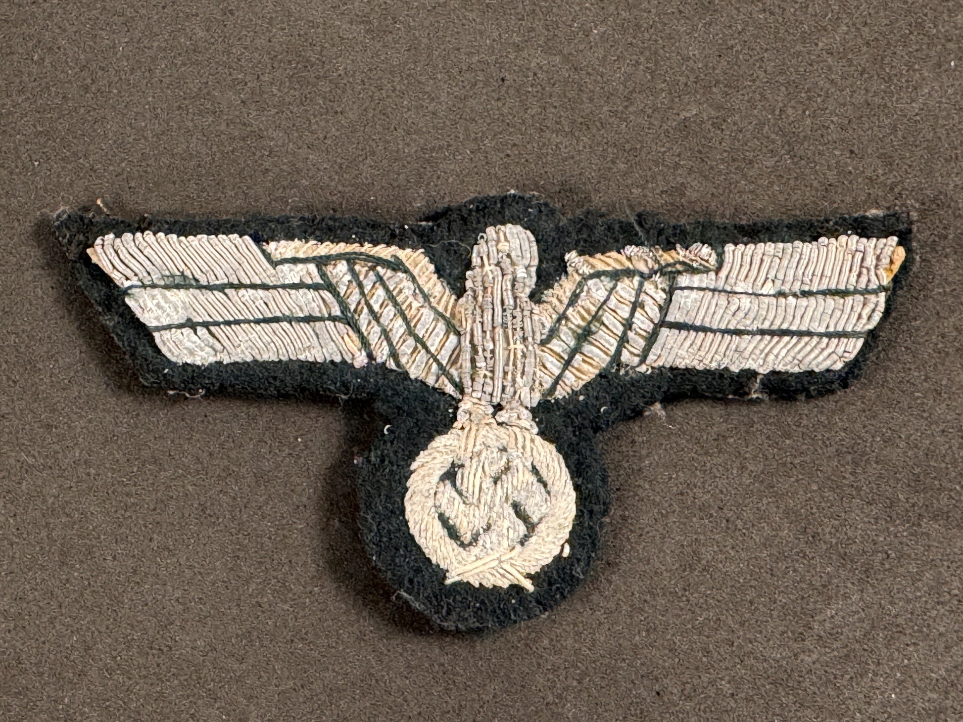 Photo 2 of WW2 German Army (Heer) Officer's Bullion Tunic Breast Eagle - collectible militaria item