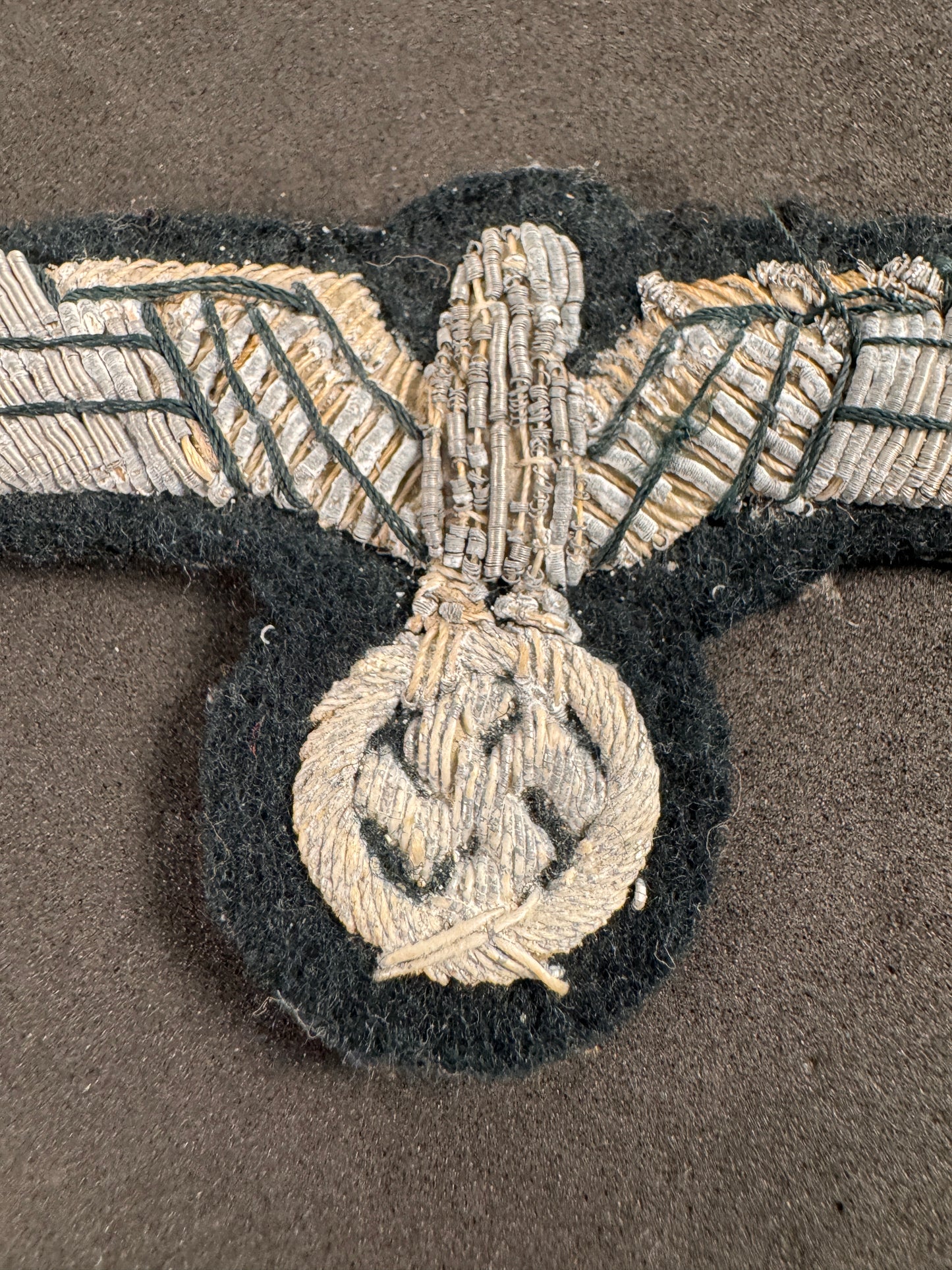 Photo 3 of WW2 German Army (Heer) Officer's Bullion Tunic Breast Eagle - collectible militaria item