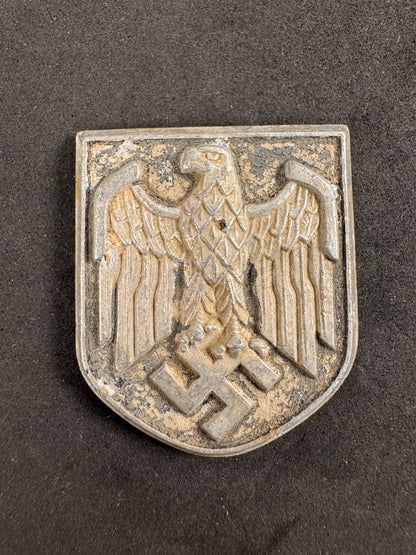 Photo 2 of WW2 German Afrika Korps Pith Helmet Eagle Shield - Marked PuC - collectible militaria item
