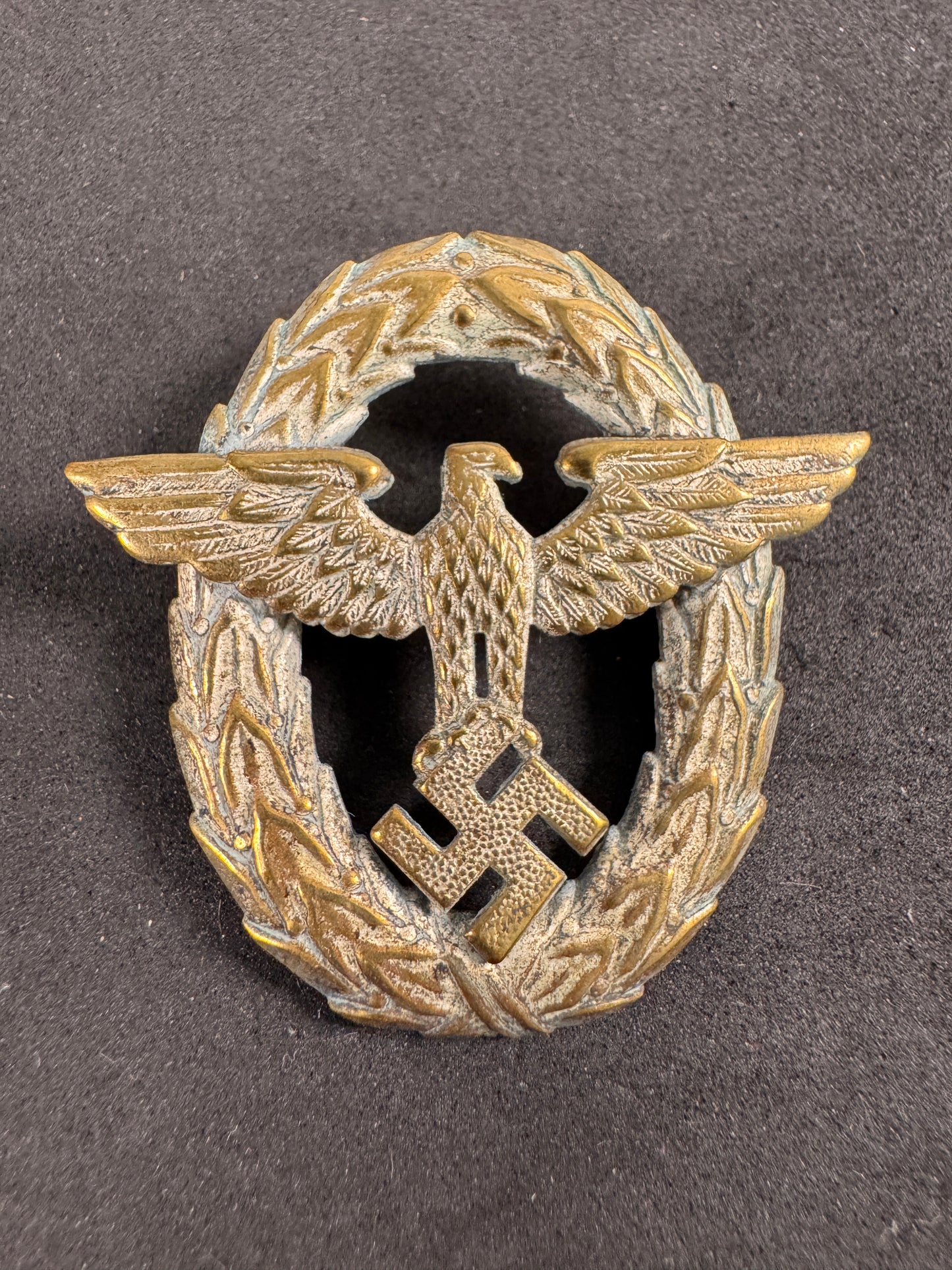 Photo 2 of Third Reich Police First Pattern Cap Badge - collectible militaria item