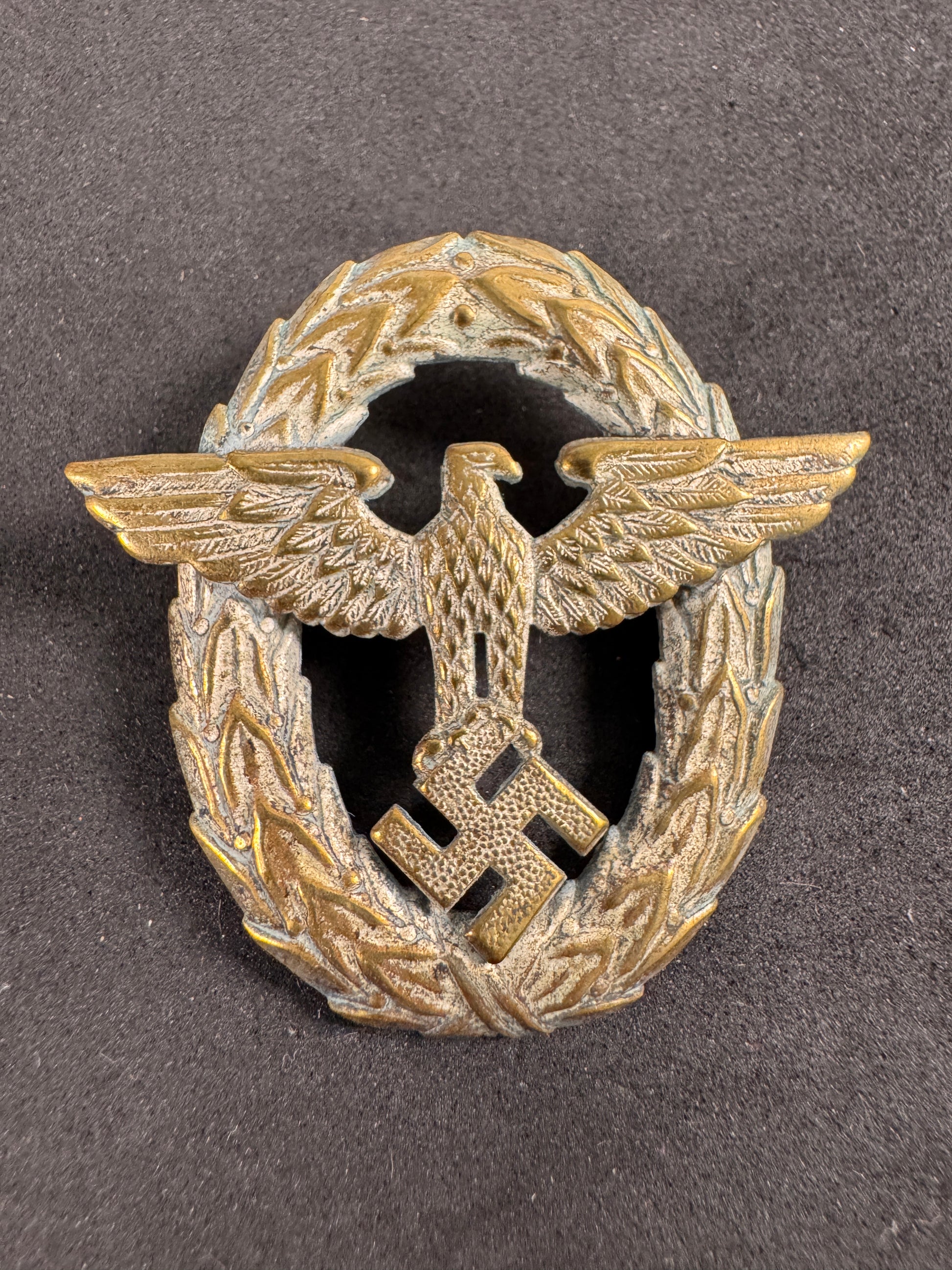 Photo 2 of Third Reich Police First Pattern Cap Badge - collectible militaria item