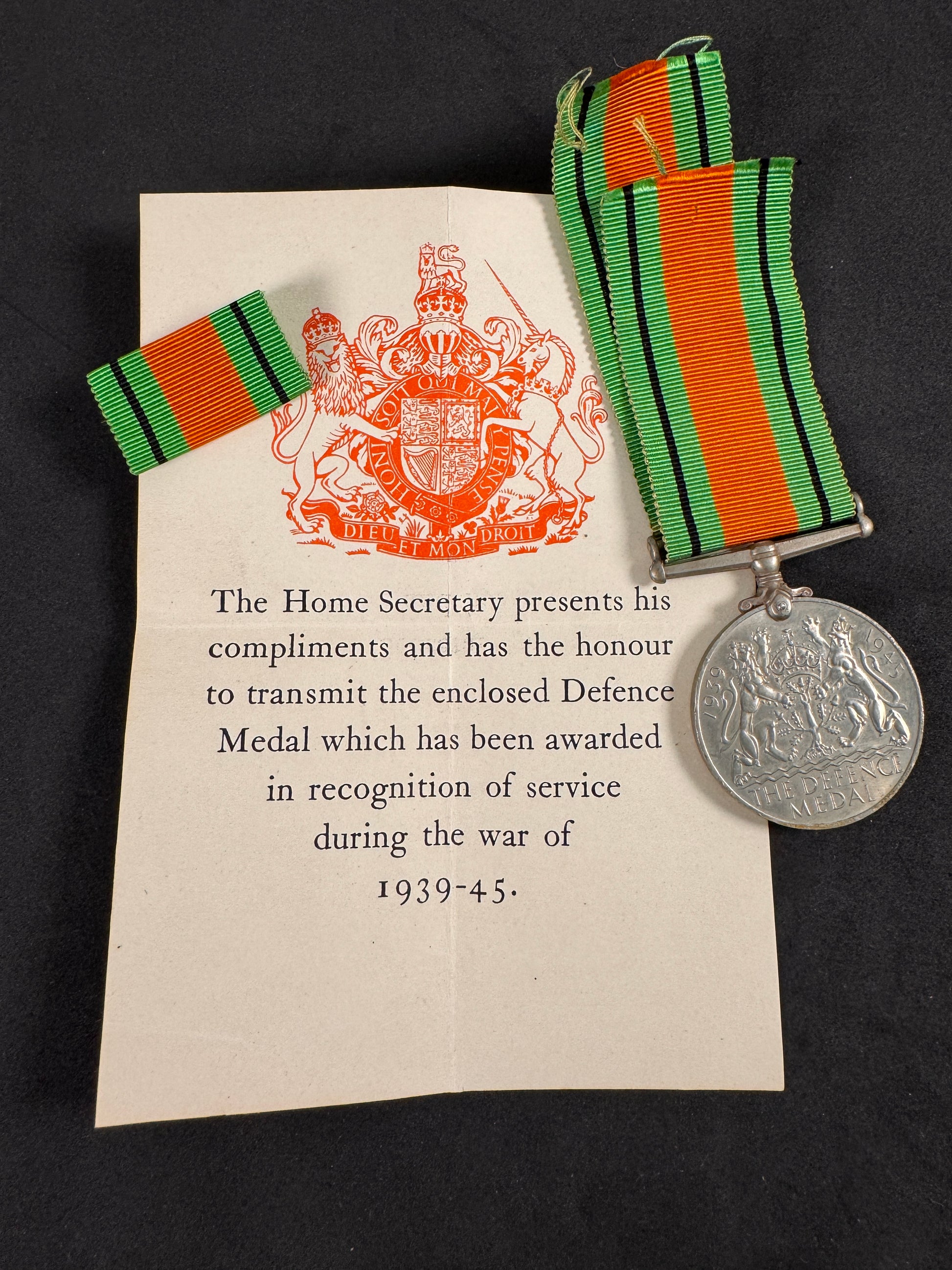 Photo 5 of WW2 British Defence Medal - Boxed with British Legion & Masonic Badges - collectible militaria item