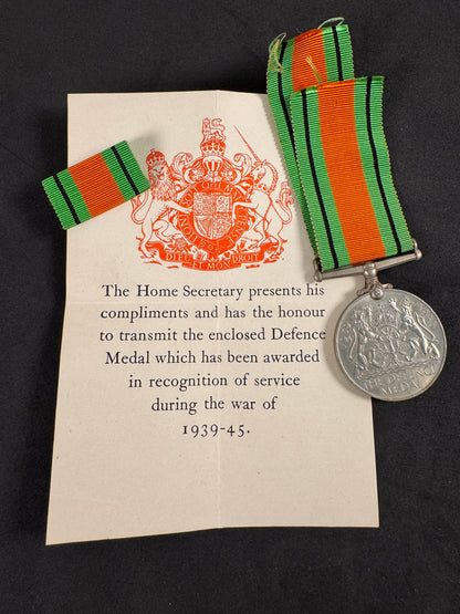 Photo 5 of WW2 British Defence Medal - Boxed with British Legion & Masonic Badges - collectible militaria item
