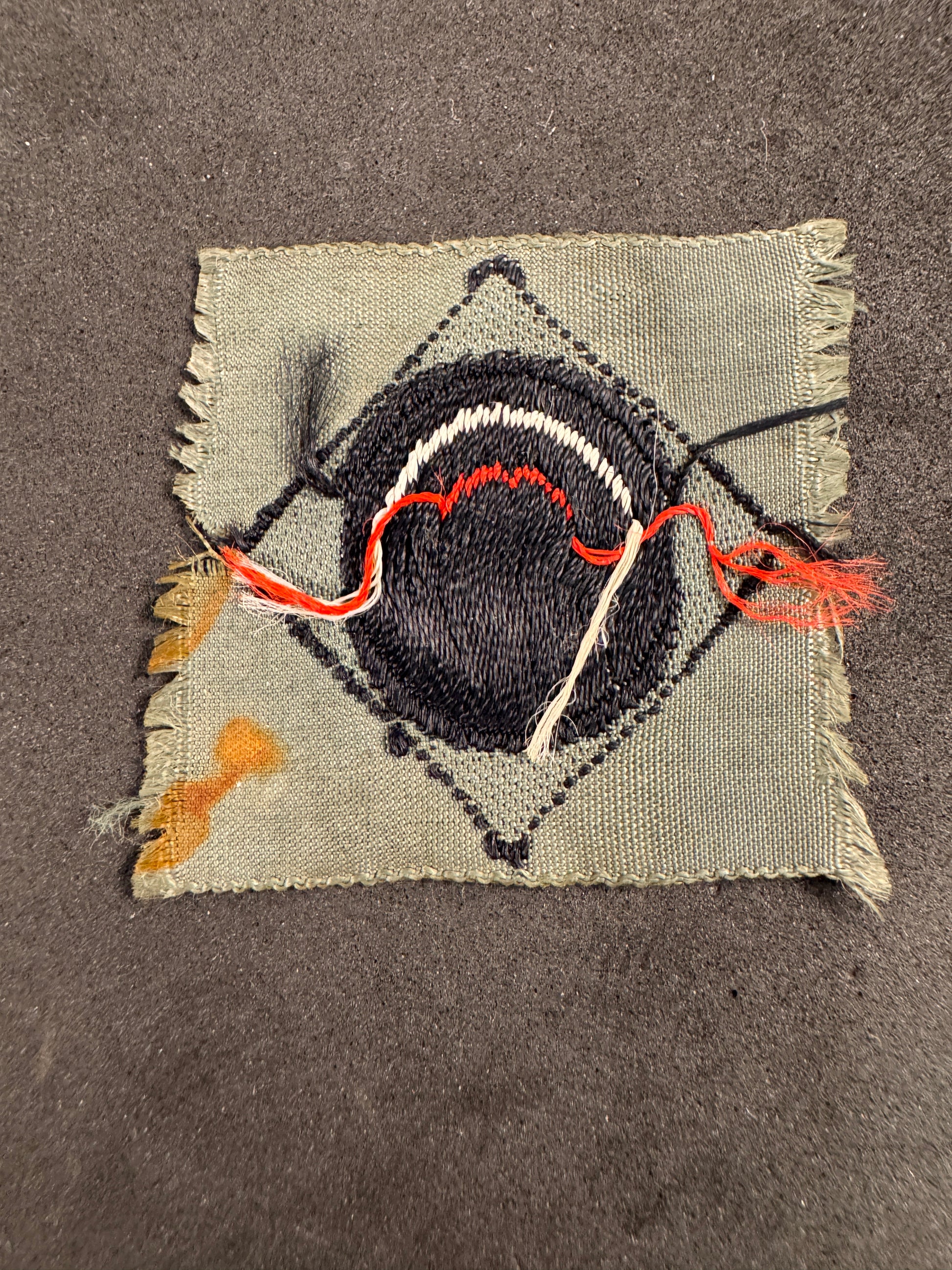 Photo 2 of WW2 German Army Panzer M43 Tricolor Mutzen Cap Badge - collectible militaria item