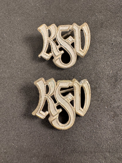 Photo 1 of WW2 German RSV Customs Service Officer's Shoulder Board Cyphers (Pair) - collectible militaria item