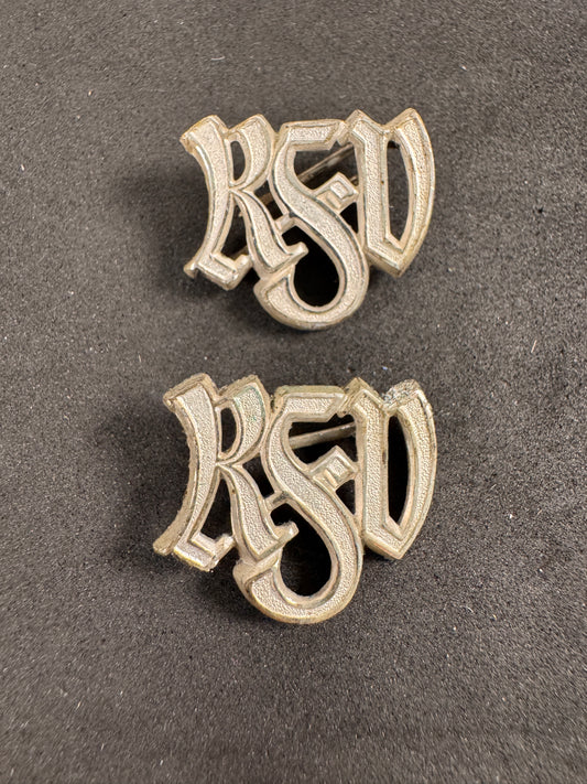 Photo 1 of WW2 German RSV Customs Service Officer's Shoulder Board Cyphers (Pair) - collectible militaria item