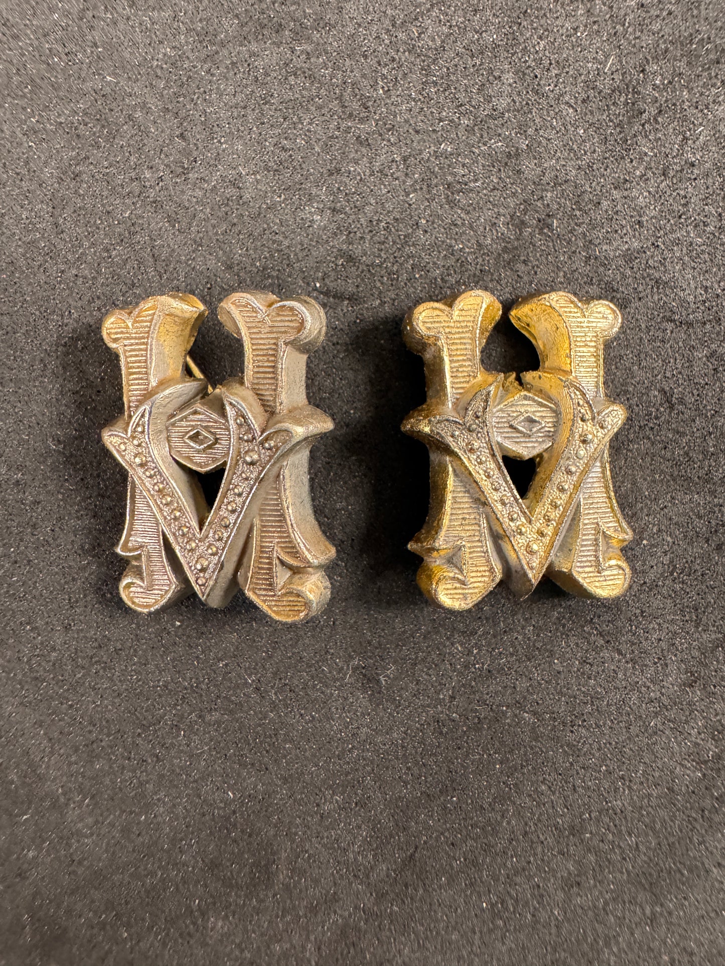 Photo 1 of WW2 German Administrative Officer's Shoulder Board Cyphers (Pair) - collectible militaria item